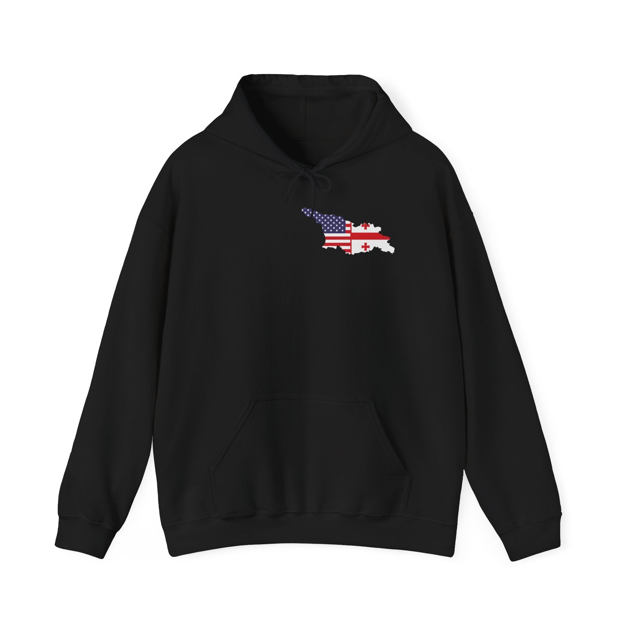 Patriotic Champion Hoodie – USA Flag Small Chest + Back Wrestler Belt Design