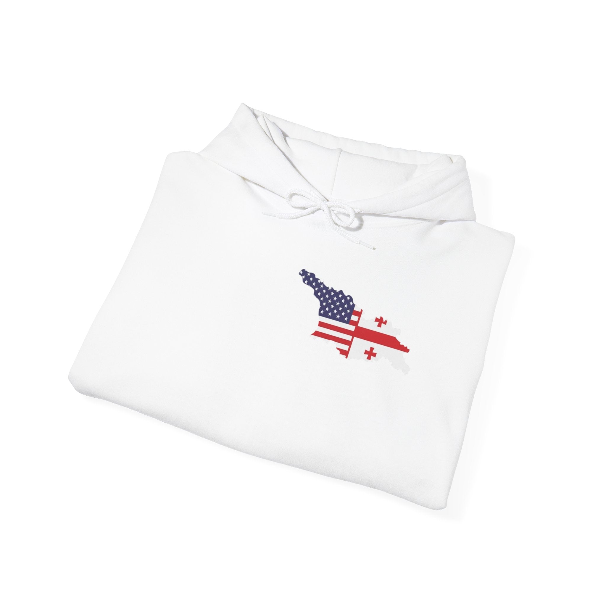 Patriotic Champion Hoodie – USA Flag Small Chest + Back Wrestler Belt Design