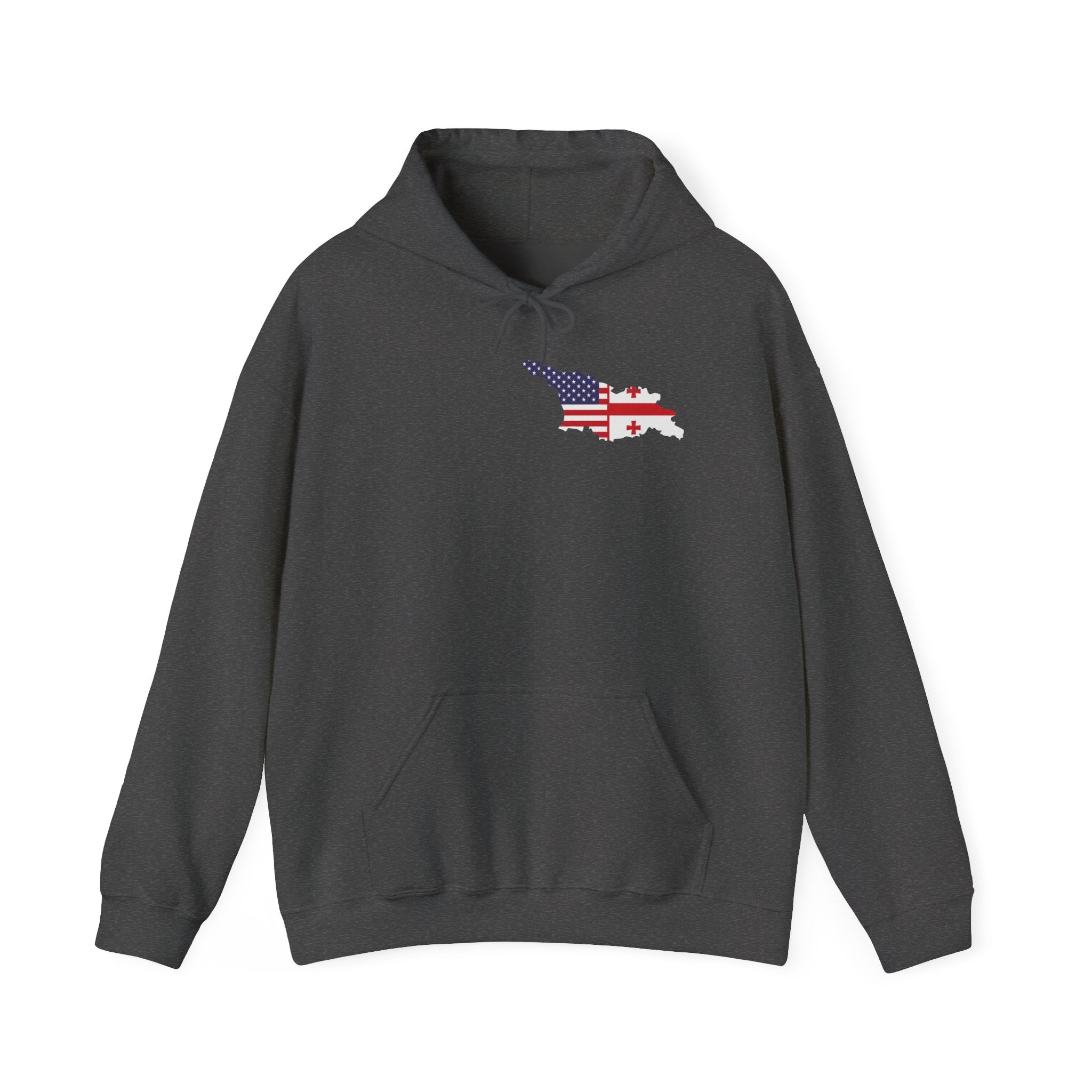 Patriotic Champion Hoodie – USA Flag Small Chest + Back Wrestler Belt Design