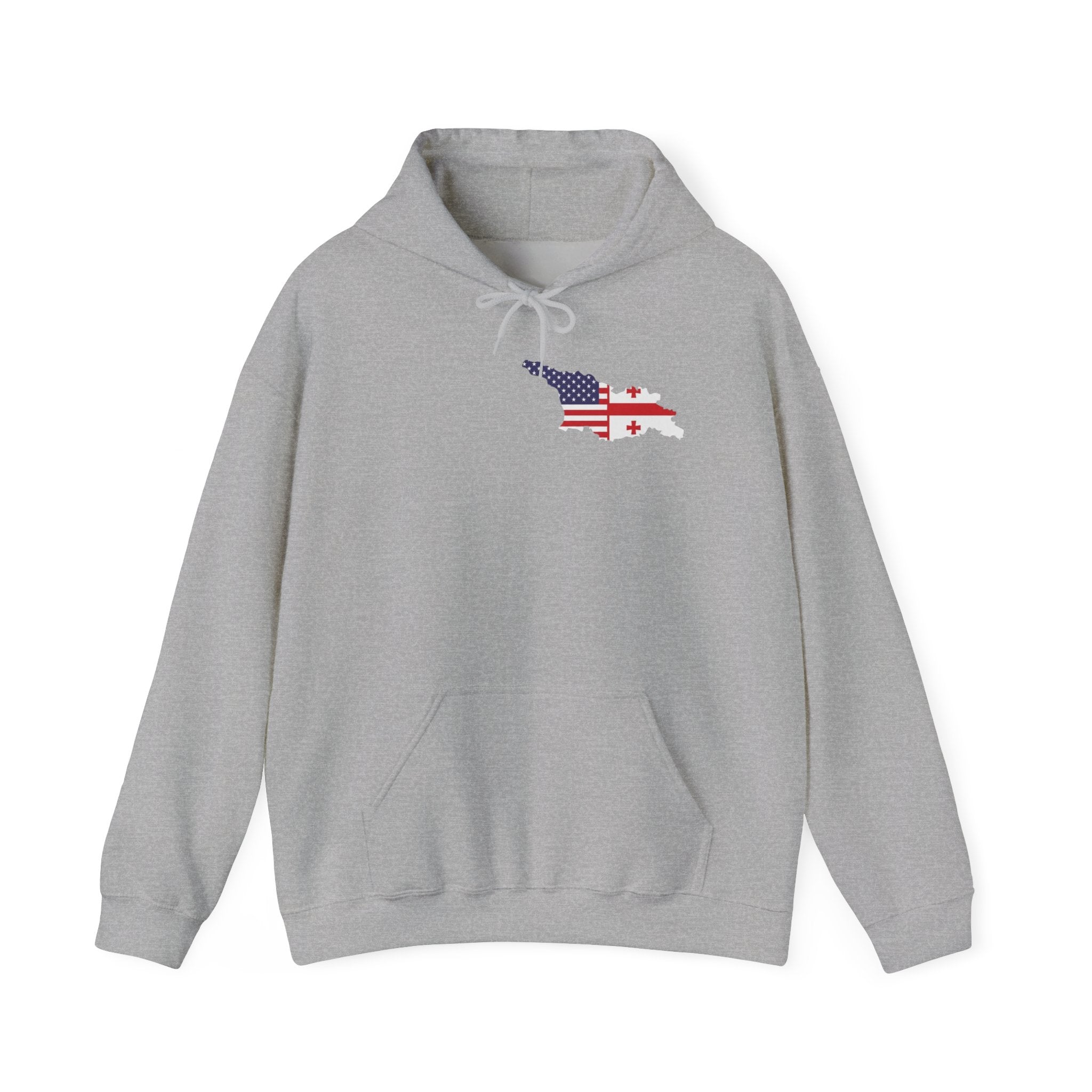 Patriotic Champion Hoodie – USA Flag Small Chest + Back Wrestler Belt Design