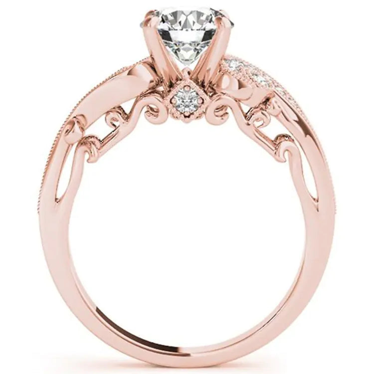 Fashion Princess Engagement Ring with Zirconia Stones