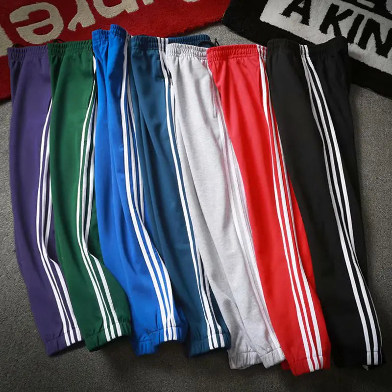 Men's Casual Color Block Striped Jogger Pants