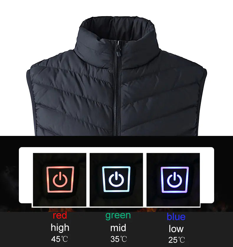 Heated Vest for Men - Smart USB Rechargeable Jacket