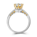 Classic Split Color Crown Engagement Ring for Women
