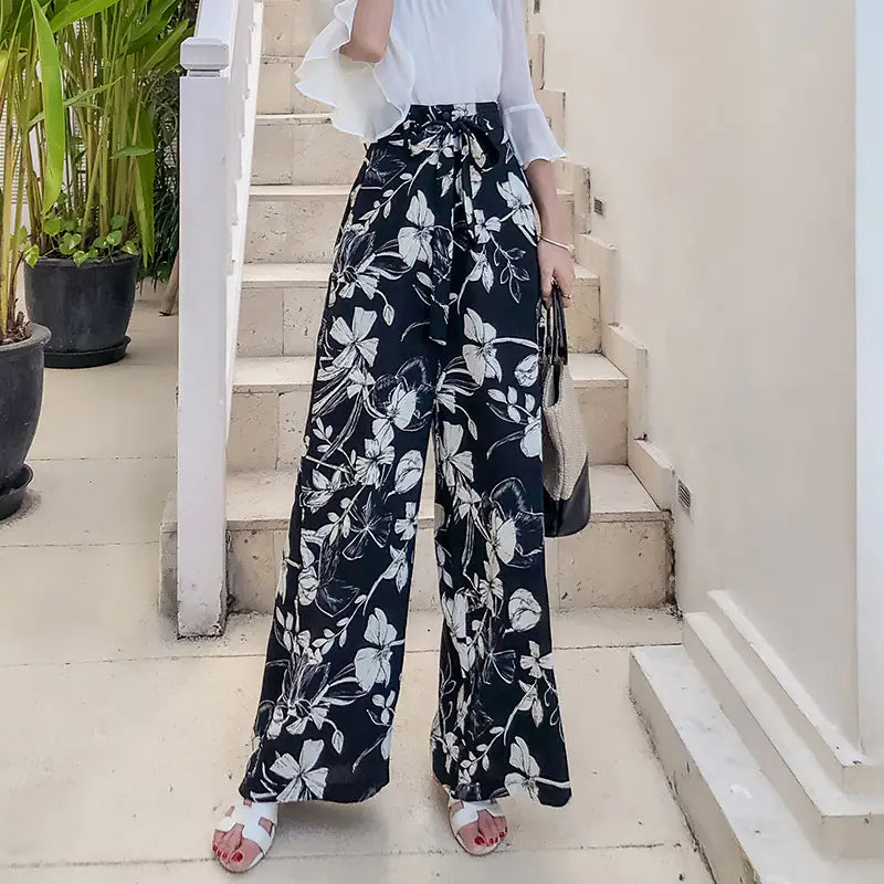 Plus Size Bohemian Wide Leg Beach Pants for Women