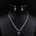 Elegant Zircon Necklace and Earring Set for Brides