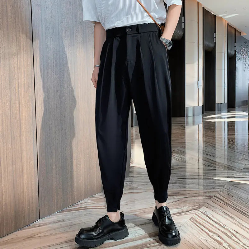 Korean Style Solid Color Casual Men's Pants